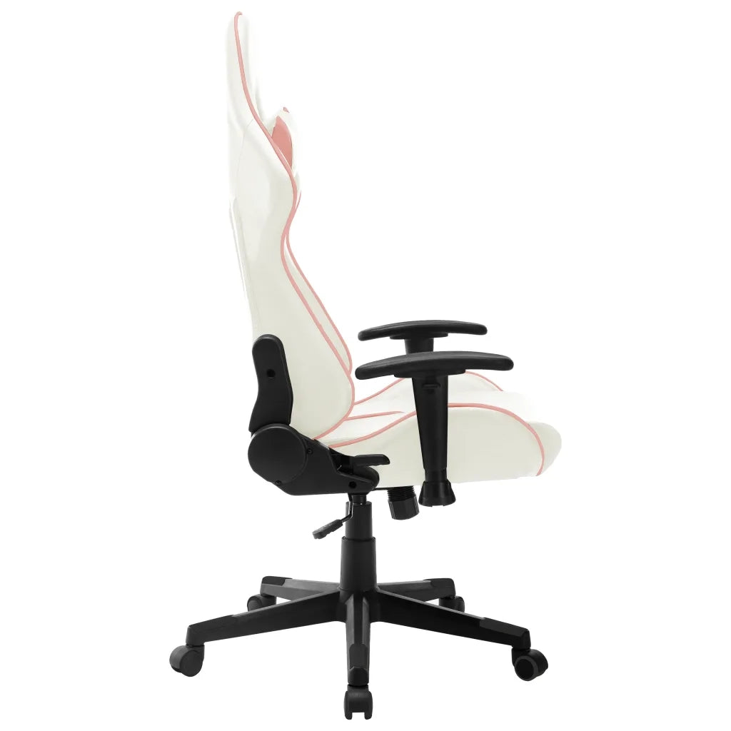 Sedia da Gaming | Sedia da e-sports Bianca e Rosa in Similpelle