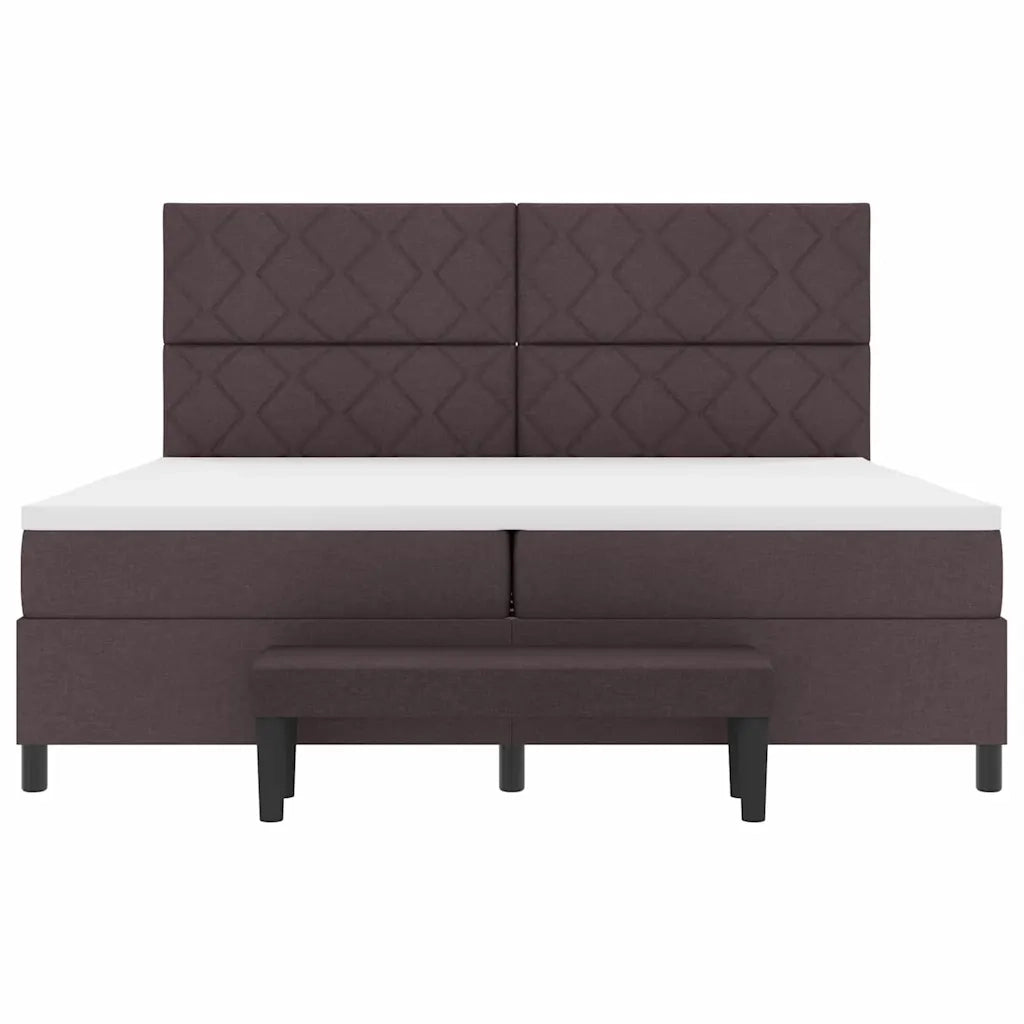 Letto a molle con materasso Marrone Scuro 200 x 200 cm Tessuto