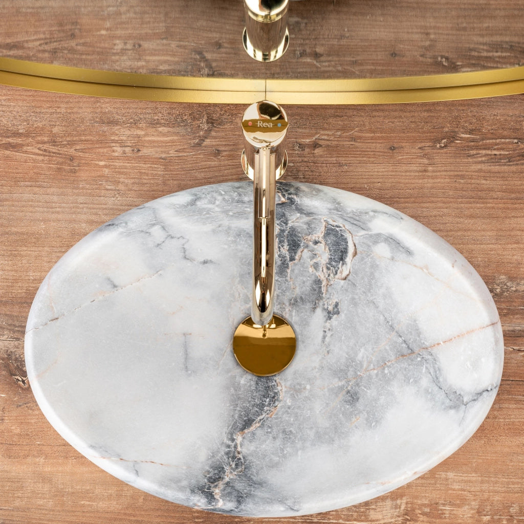 Lavabo Da Appoggio Rea Linda Granit Mat