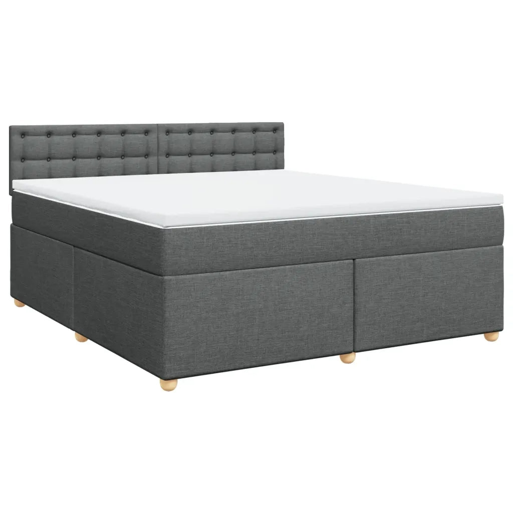 Giroletto a Molle con Materasso Grigio Scuro 180x200 cm Tessuto