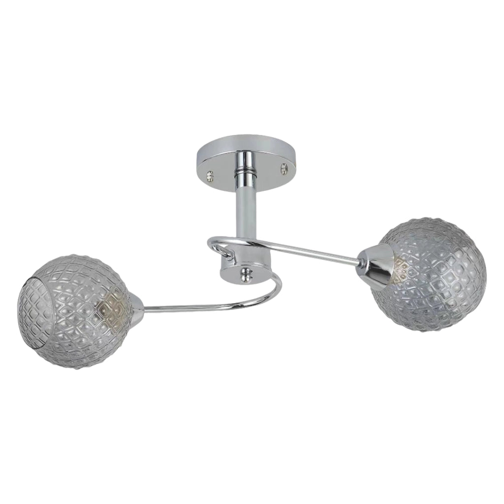 Plafoniera Oakland cromata vetro 2xGU10 60W Milagro