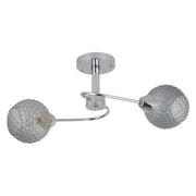 Plafoniera Oakland cromata vetro 2xGU10 60W Milagro