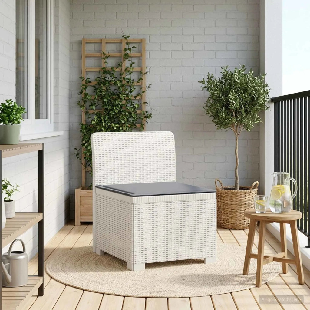 Divano da esterno-Divano da Giardino a 1 Posto con Cuscino Aspetto Rattan PP 381257
