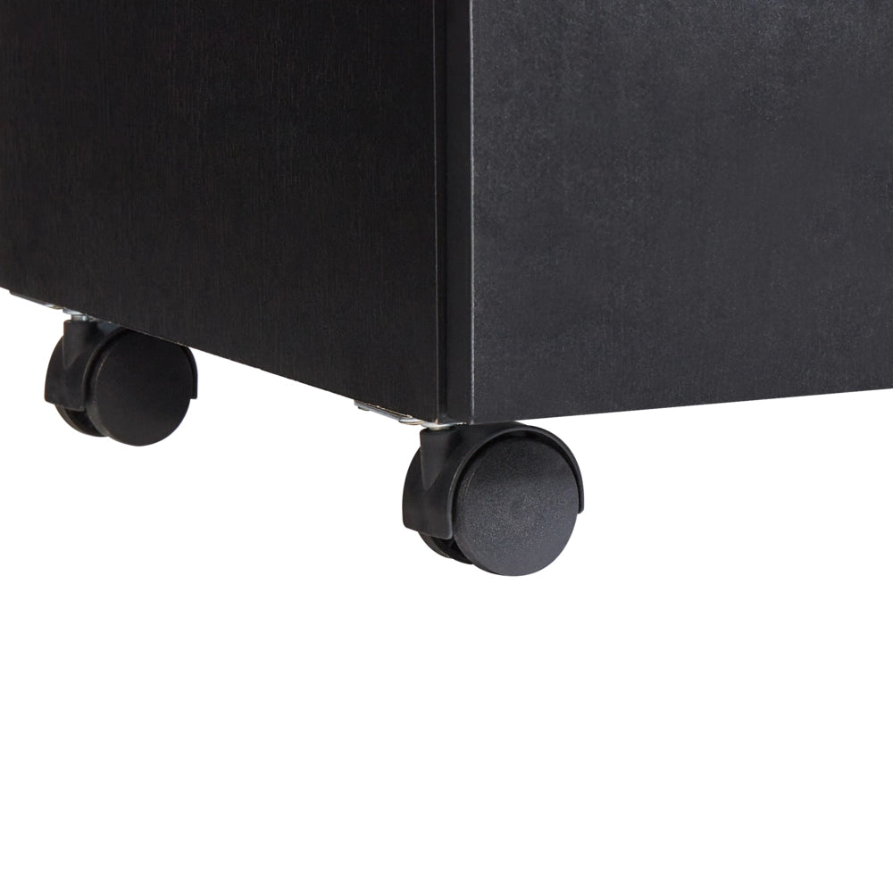 Mobile da bagno Nero MDP Materiale sintetico Ruote Cassetti Stoccaggio Mobili da bagno