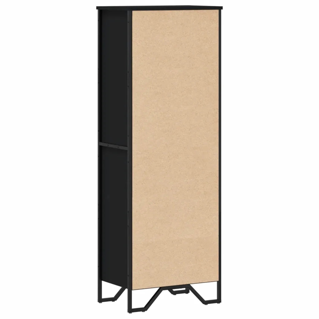 Libreria-Scaffale per Libri-Mobile di Stoccaggio Nera 50x31x137,5 cm in Truciolato