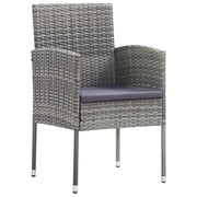 Sedie Giardino con Cuscini Grigio Scuro 4 pz Grigie Polyrattan 318708