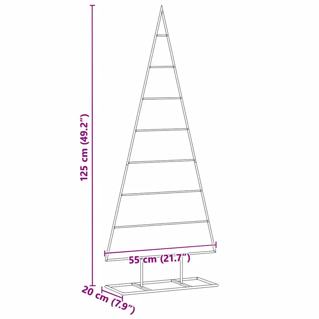 Albero di Natale in metallo con supporto Oro 125 cm