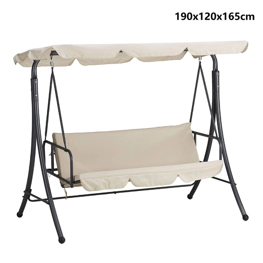 Trade Shop - Dondolo Letto Da Giardino 3 Posti Con Tettuccio Parasole Orientabile Struttura In Acciaio -