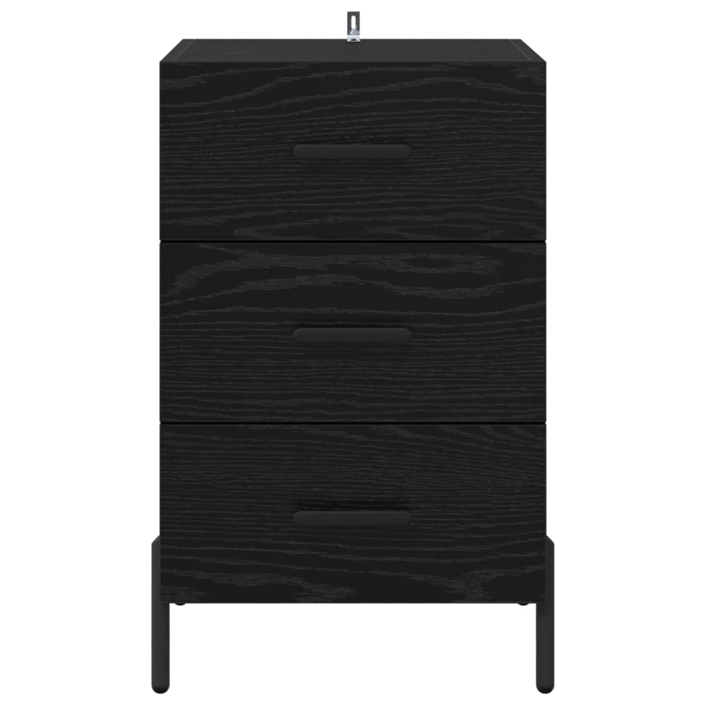 Armadio da Notte Rovere Nero 40 x 40 x 66 cm Legno multistrato 882127