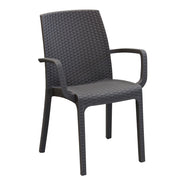 POLTRONA INDIANA IMPILABILE IN POLYRATTAN SINTETICO TAUPE