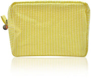 Borsa cosmetica per donne, grande capacità, borsa portatile a strisce, borsa per donne carina, contenitore per opzioni di bellezza per donne, sacchetto per bucato, borsa per opzioni di bellezza con apertura ampia (gialla)