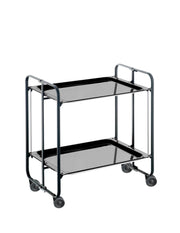 Carrello da cucina pieghevole nero con ruote BAUHAUS 2 ripiani