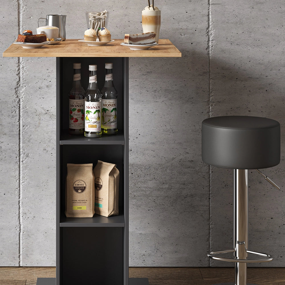 Vicco Tavolo bar con sgabelli Antracite 70 x 70 cm con 2 sgabelli da bar