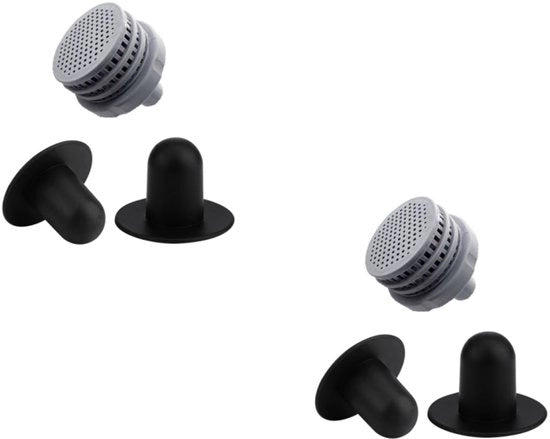Attrezati per piscina - Adatto per Intex e Bestway Plugs, Filtro a rete, Bocchetta di ingresso, Connettori di gomma (2 filtri, 4 chiusure)