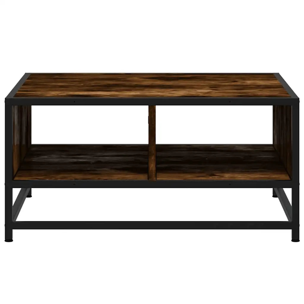 Tavolino Rovere Fumo 60,5x60,5x30 cm in Truciolato e Metallo