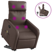 Poltrona | Sedia Relax Alzapersona Reclinabile Massaggio Marrone Similpelle
