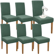 Set di Protezioni per Sedie Acquario, 6 pezzi, con alta schiena e imbottitura elastica, Protezioni per sedie da tavolo da cucina, da festa, da hotel (6 pezzi, colore matcha)
