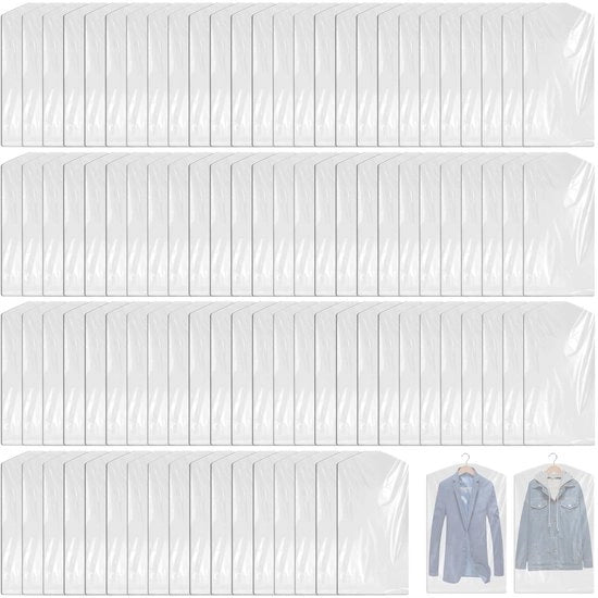 Set di 100 borse per abbigliamento - Transparente - Impermeabile - 60 x 100 cm - Facile da utilizzare