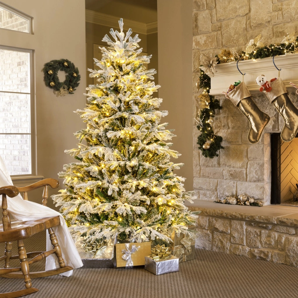 Albero di natale 180cm e soldato luminoso natale con 100 luci led, Albero di natale con luci led calde e soldato di natale 185cm-Natale