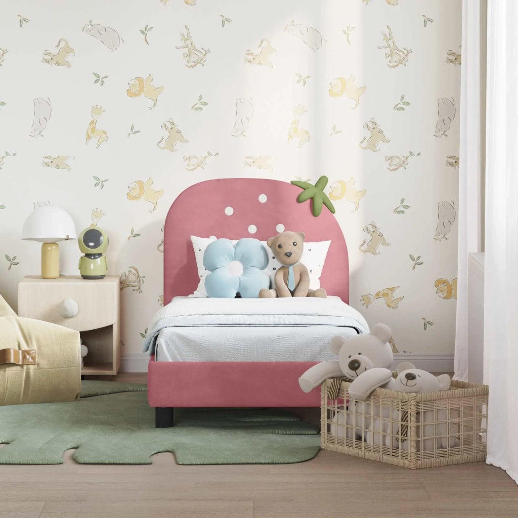 Letto singolo | Letto per adulti | Struttura letto per bambini con testata Rosa 70 x 140 cm