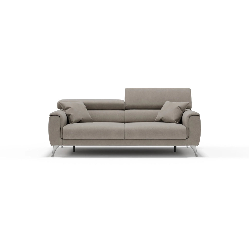 Caravaggio Divano con sedute allungabili e poggiatesta reclinabili in tessuto impermeabile T02 169 cm beige