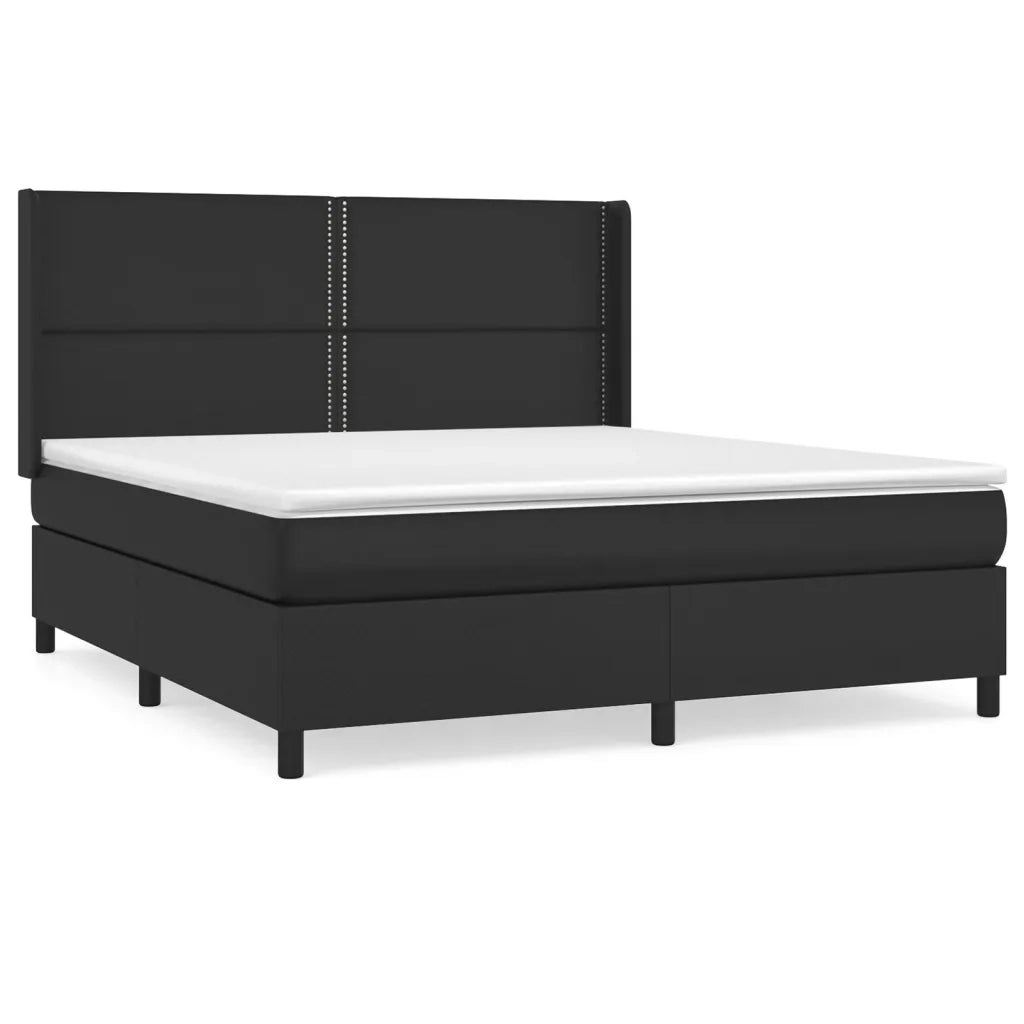 Giroletto a Molle con Materasso Nero 180x200 cm in Similpelle 3132453