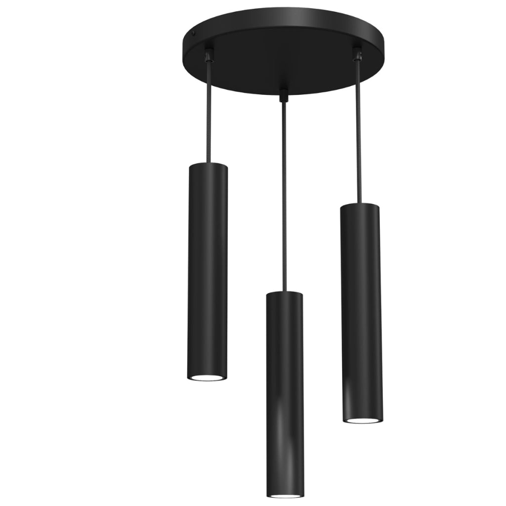 Lampada a sospensione nera tonda 3 GU10 Raito Luminex