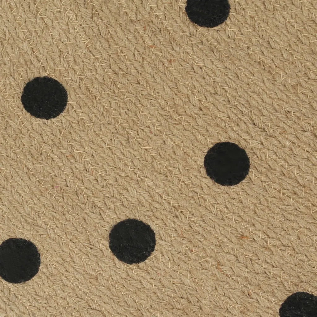 Tappeto Lavorato a Mano in Juta con Stampa a Pois 120 cm cod mxl 72950
