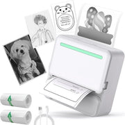 Stampante termico mini - Stampante a inchiostro zero per etichette con codice a barre - Ideale per uso domestico e ufficio - Compatibile con stampante mini per smartphone