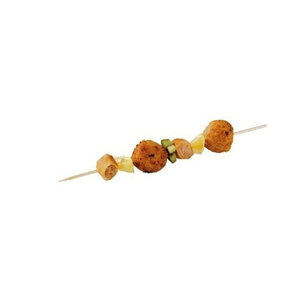 Trade Shop - Set 36pz Spiedini Di Legno Bambù Da 5.0x35cm Per Frutta Antipasti Carne 5404246 -