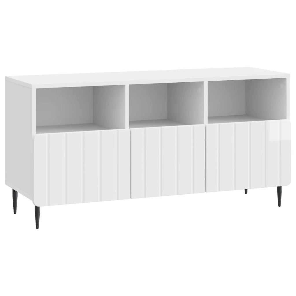 Mobile TV Bianco Lucido 102 x 34,5 x 50 cm Legno ingegnerizzato 894449
