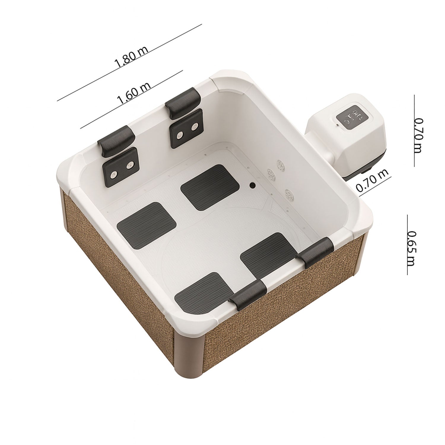 Vasca Idromassaggio Spa Oslo Amber Aero Plus Smart con Wifi per 6 Persone 180x180x65 cm in Materiale Plastico Effetto