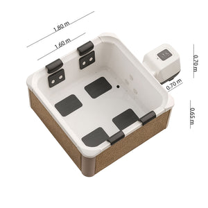 Vasca Idromassaggio Spa Oslo Amber Aero Plus Smart con Wifi per 6 Persone 180x180x65 cm in Materiale Plastico Effetto