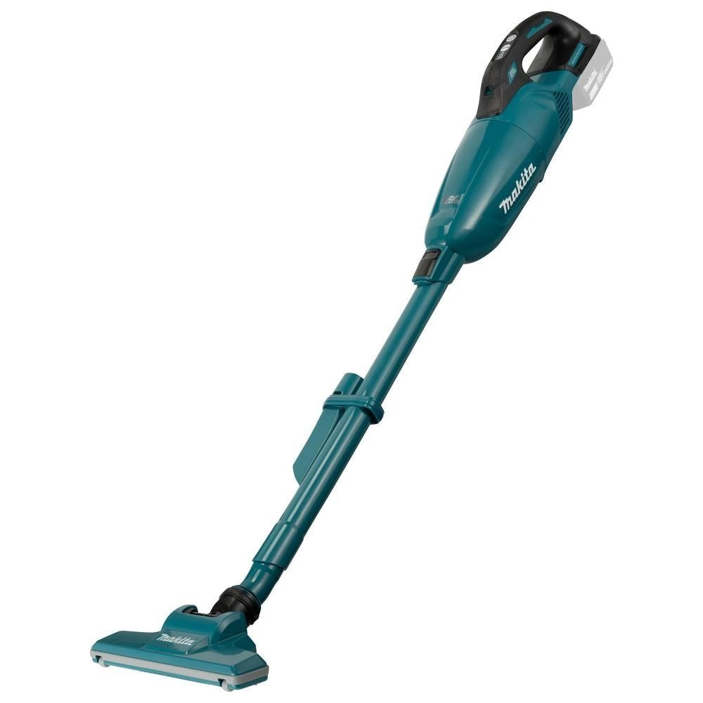 Makita DCL284FZ scopa elettrica Aspirapolvere a bastone 2 in 1 Batteria Secco Tessuto Senza sacchetto Nero, Turchese