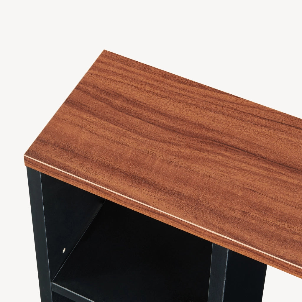 Mobile Portarotolo Trond Supporto Porta Carta Igienica 60 x 40 x 16 cm - Nero/Effetto Noce [en.casa]