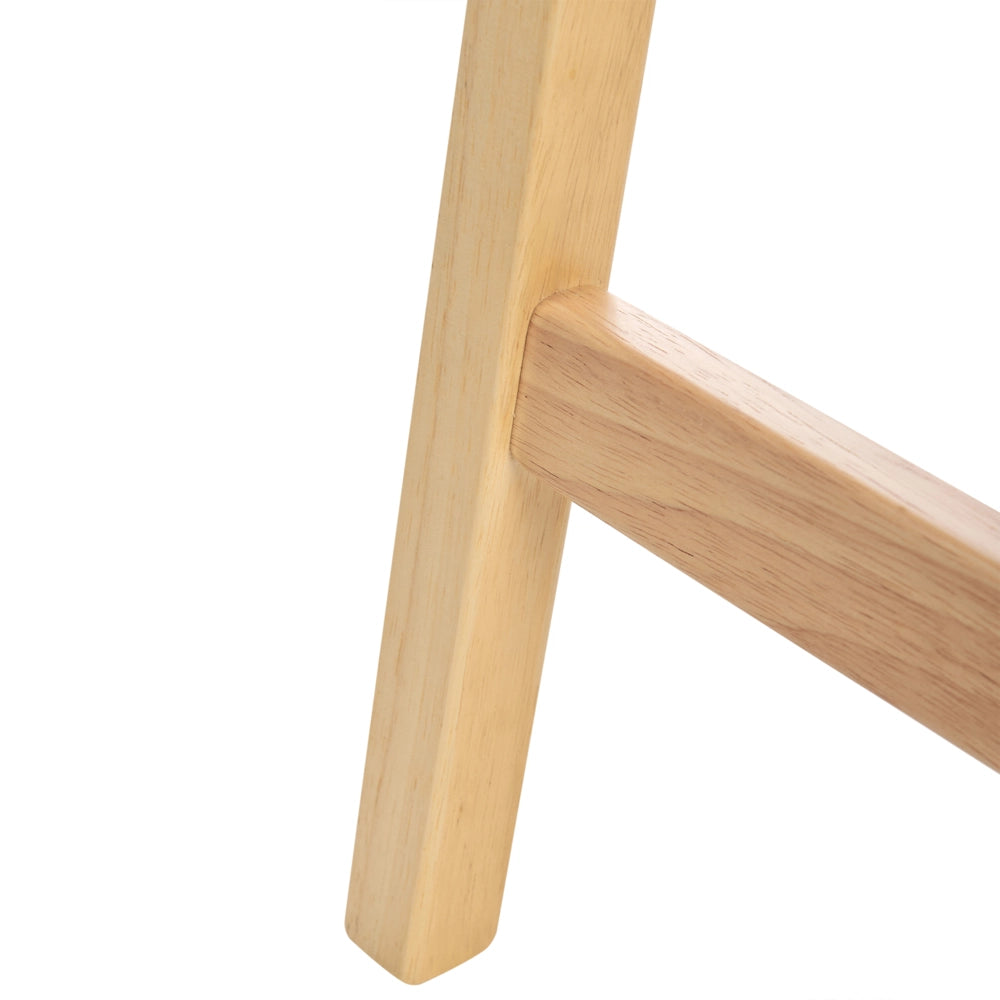Set di 2 sedie da bar in legno di gomma beige con seduta imbottita in poliestere Legno chiaro