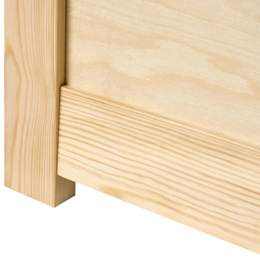 Letto singolo con 2 cassetti in legno di pino marrone naturale 90 x 200 cm in stile scandinavo