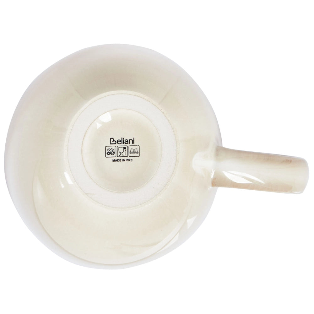 Set di 4 tazze Beige chiaro in gres caolino fatto a mano con smalto reattivo Cucina Sala da pranzo