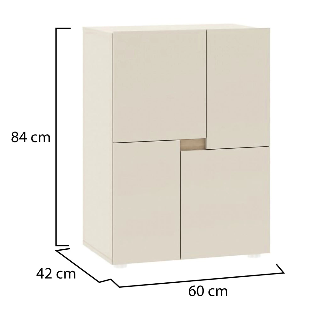 Madia Lerinito, Credenza un Ripiano, 60x42x84h cm Beige Cashmere