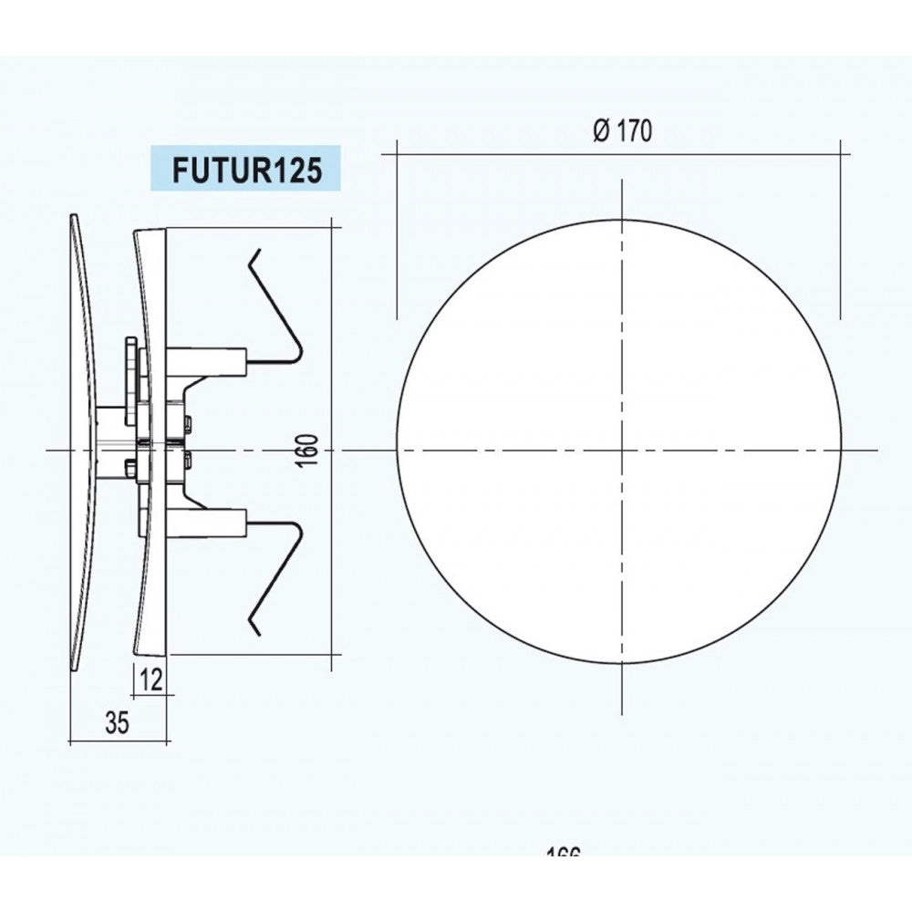 First futur griglia bianca 170mm per tubi di diametro variabile da 80 - 125mm