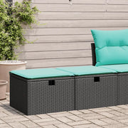 Set Divani da Giardino con Cuscini 2 pz Nero Polyrattan Acacia 3328670