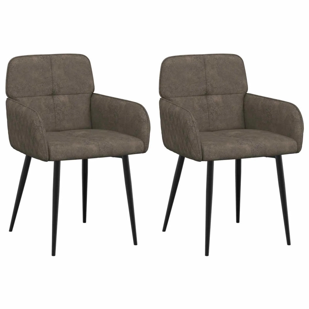 Sedie da pranzo 2 pcs Pelle Scamosciata Sintetica Grigio Scuro 42034305