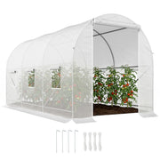 Tunnel Serra Giardino ¨C zephmum ¨C 3.5x2x2 m Bianco con 6 Finestre e Porta a Zip