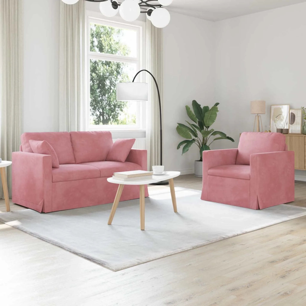 Set di divani 2 pcs Rosa 138 x 78 x 80 cm Velluto