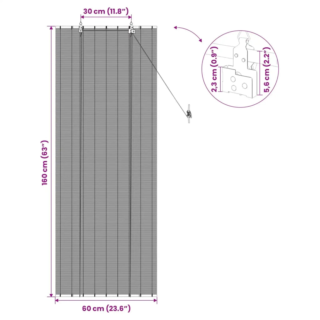 Tenda a rullo Grigio 60 x 160 cm Bambù 42039716