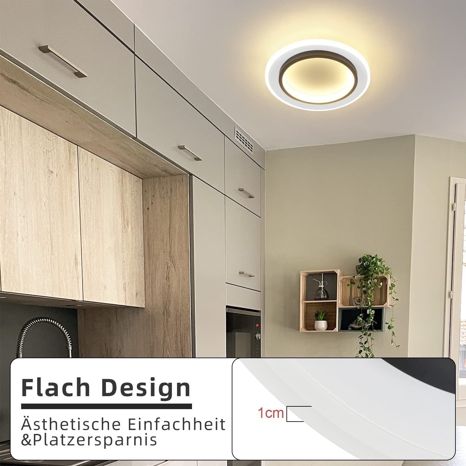 ZMH Lampada da soffitto LED design moderno bianco nero acrilico per soggiorno