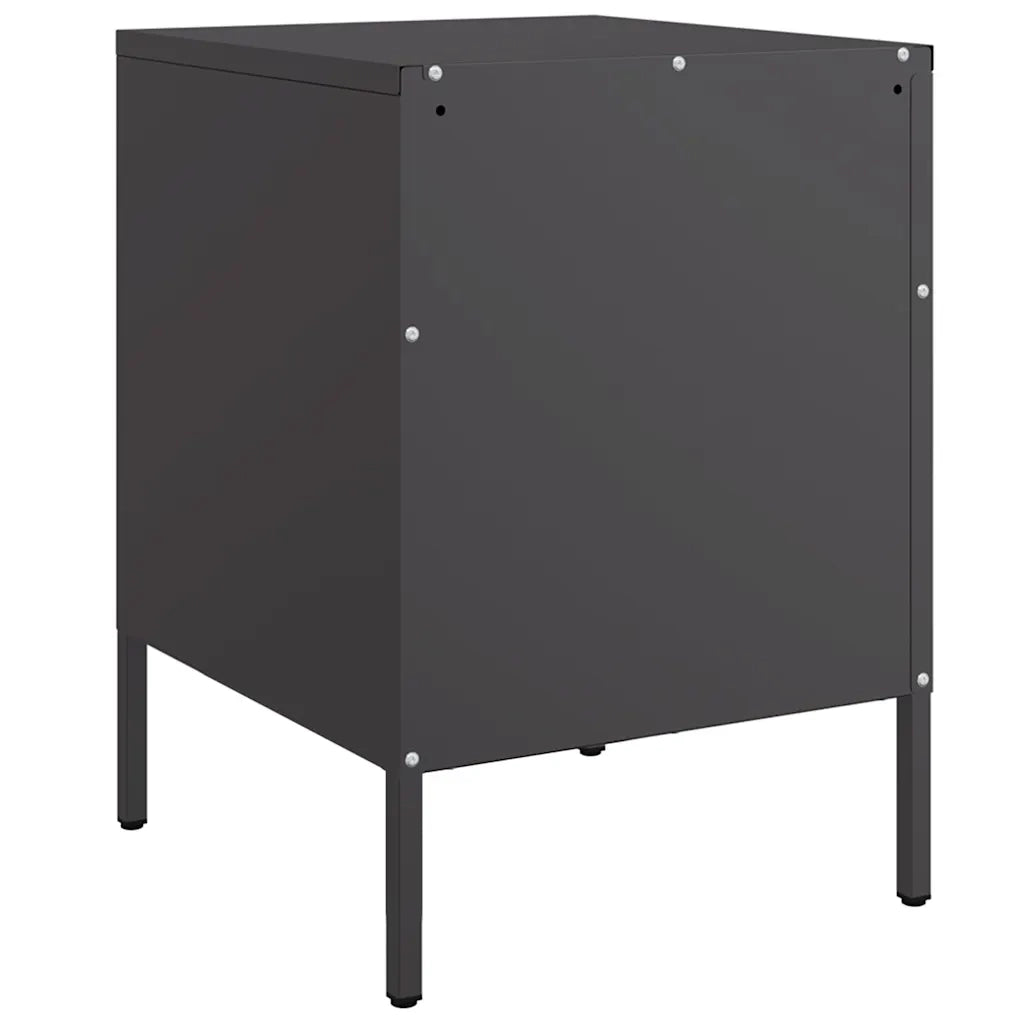 Comodino-Tavolino da notte Nero 36x39x50,5 cm in Acciaio 163997