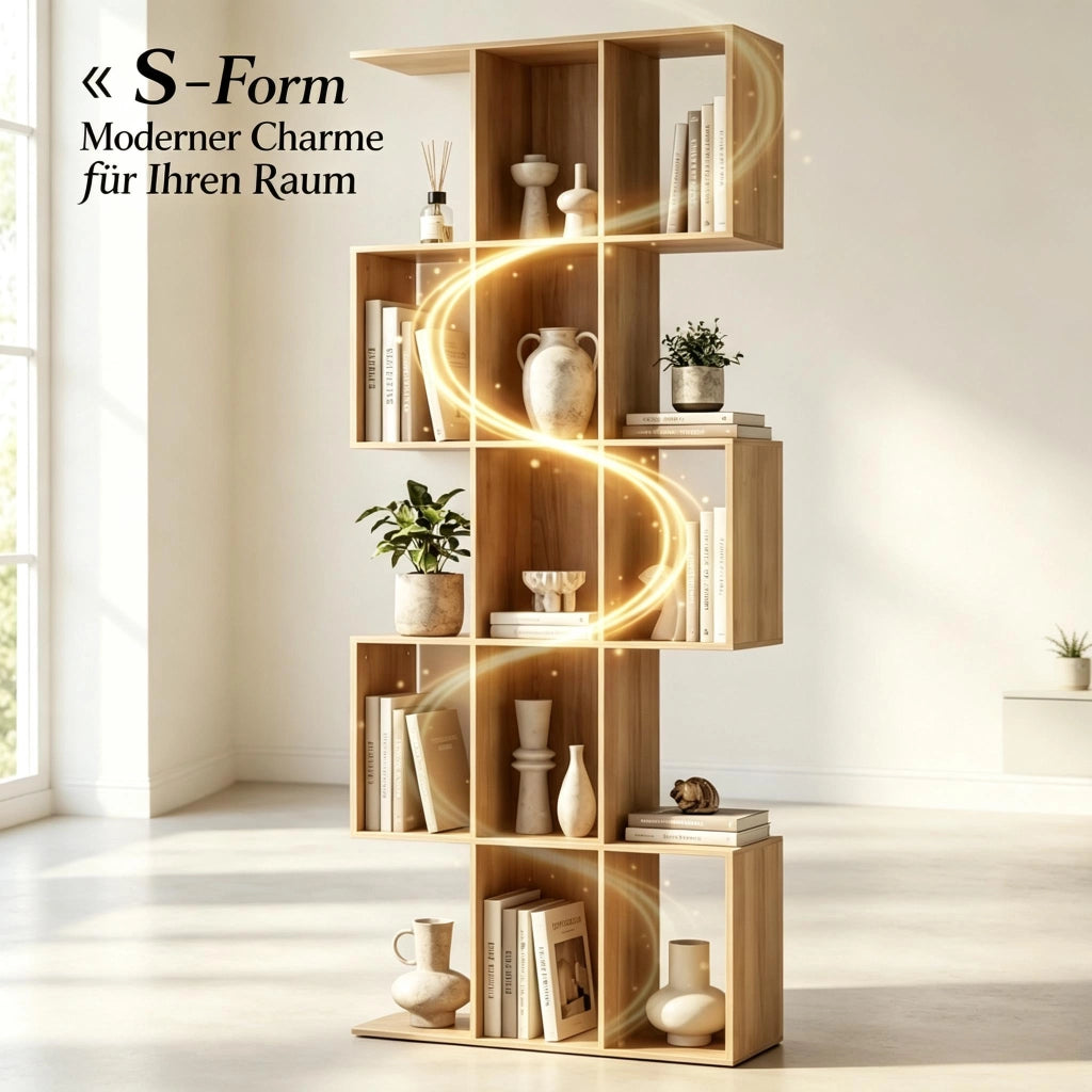 LIBRERIA a 5 livelli 80x24x200 cm MDF effetto rovere