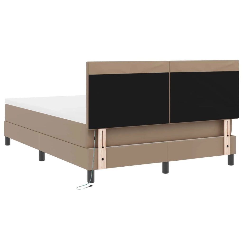 Letto a molle Cappuccino 140 x 200 cm Pelle sintetica 3339055