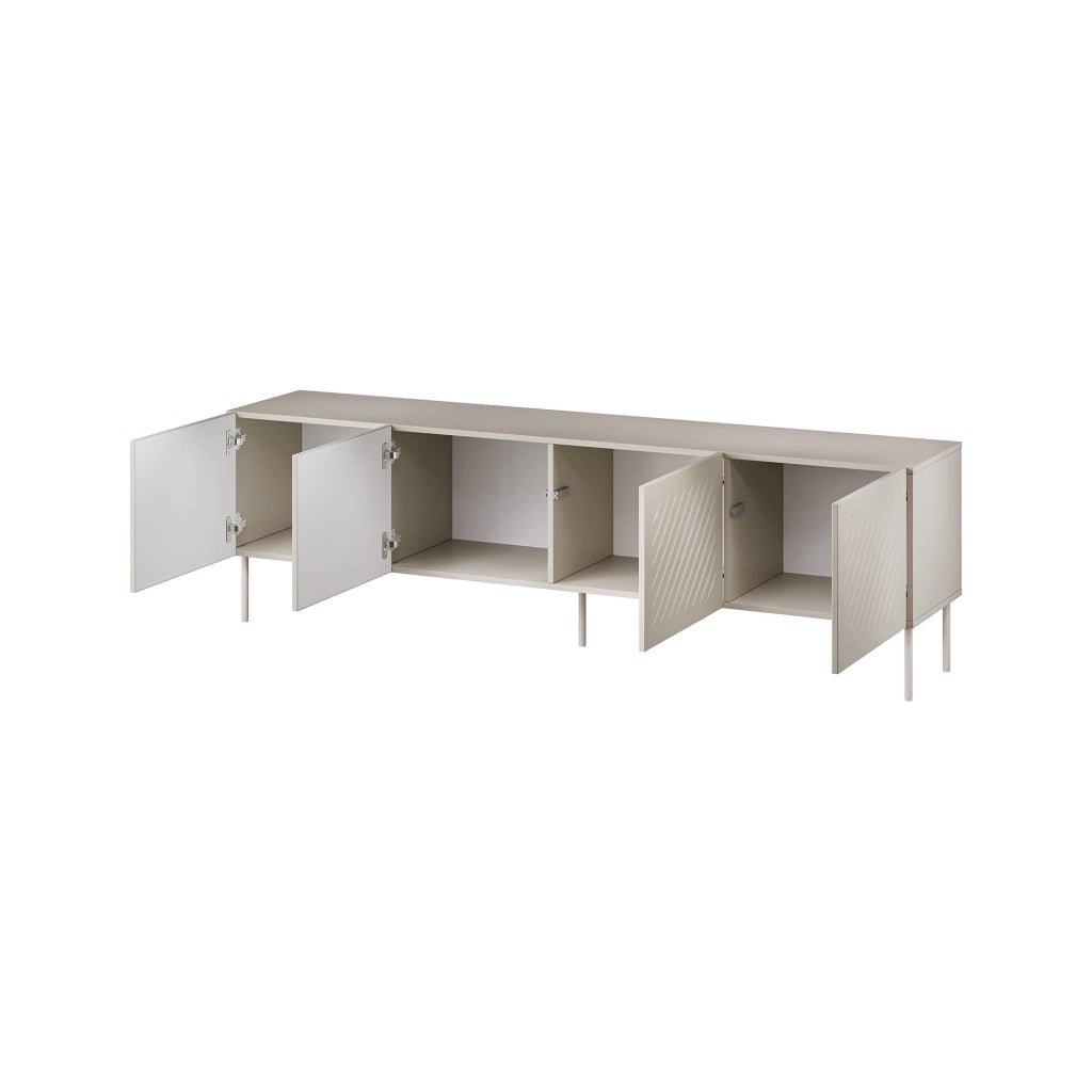 Ronca, Mobile Porta tv un Ripiano, 200.5x42x60h cm Beige